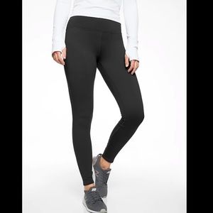 Athleta Prima Loft Alpine Valley Tight Fleece Lined Leggings Black Size Small